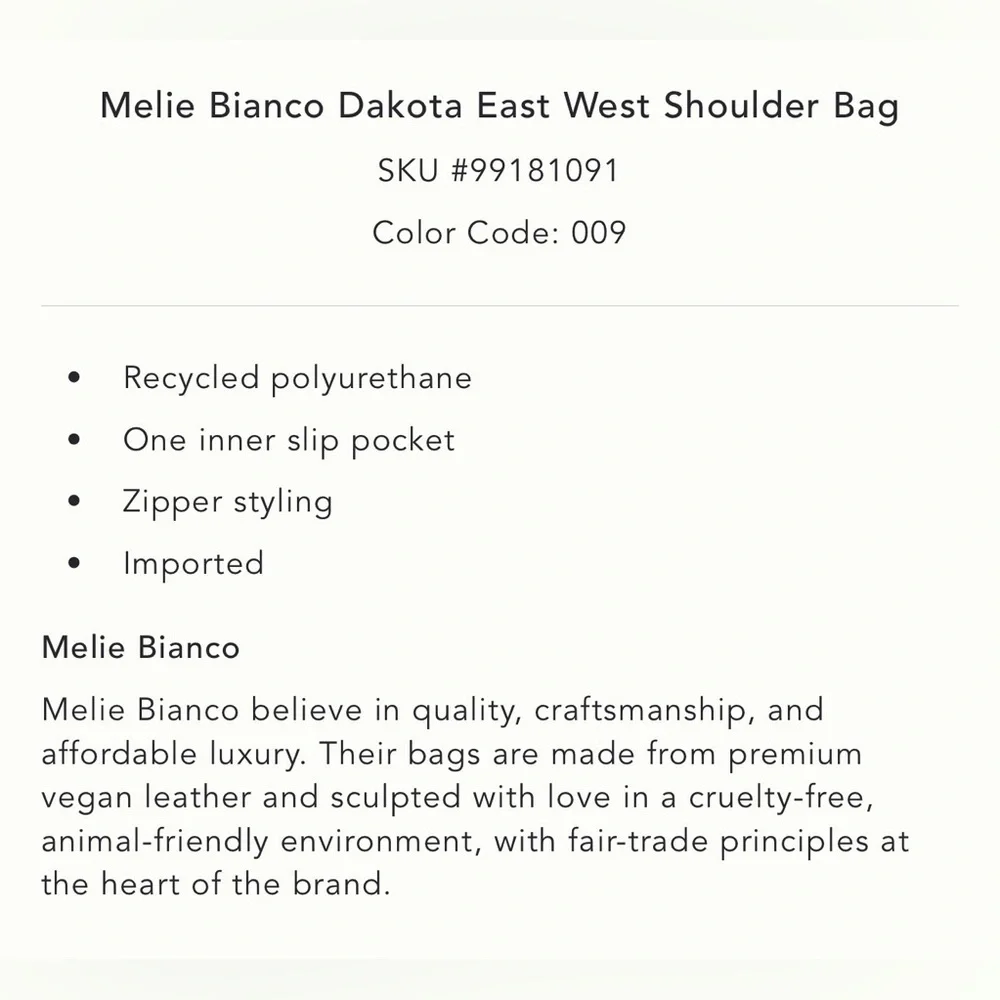 NWT new Anthropologie melie bianco east west shoulder bag cow print black white
